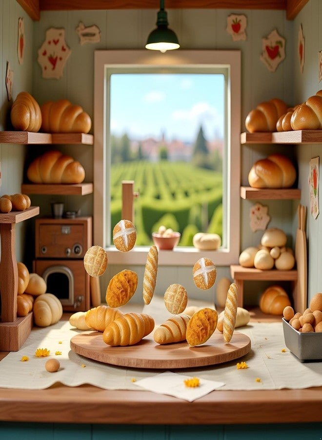 Mozff 8 Pcs 1/12 Miniature Bread Set, Miniature Bread Dollhouse Decoration Accessories Resin Mix Bakery Bread Mini House Food Decoration Accessories Dollhouse Décor - Image 3